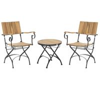 Bistro Set Folding LASCARI Acacia Wood Light Brown