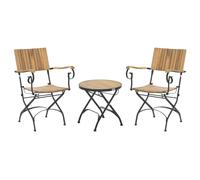 Bistro Set Folding LASCARI Acacia Wood Light Brown