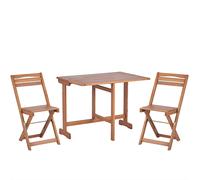 Bistro Set Folding LENOLA Acacia Wood Brown