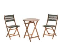 Beliani Bistro Set Folding Prossedi Acacia Wood Green, Green