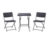 Bistro Set Folding TRAPPETO Black