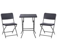Beliani Bistro Set Folding Trappeto Black