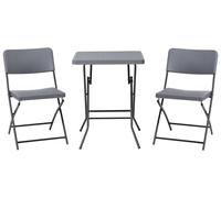 Beliani Bistro Set Folding Trappeto Grey