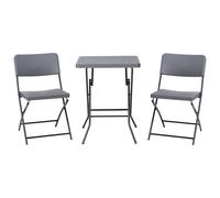 Beliani Bistro Set Folding Trappeto Grey