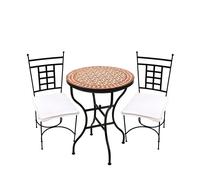 Bistro Set Mediterranean Albaicin Beige Bordeaux Athens