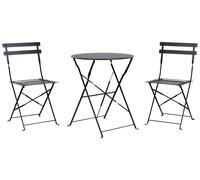 Bistro Set Folding FIORI Metal Black