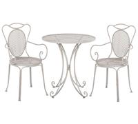 Beliani Traditional Bistro Set Metal Grey Cilento