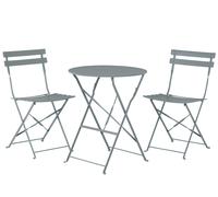 Bistro Set Folding FIORI Metal Grey