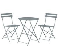 Beliani Modern Bistro Set Metal Grey Fiori