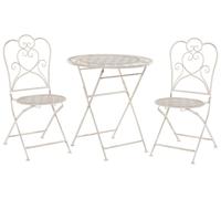 Beliani Bistro Set Folding Trieste Metal Light Beige