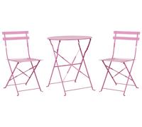 Bistro Set Folding FIORI Metal Pink