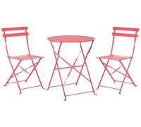 Bistro Set Folding FIORI Metal Red