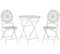 Beliani Bistro Set Folding Scafa Metal White