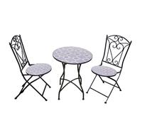 Bistro Set Mosaic Tile Plant Table Chairs Bench Outdoor Garden Furniture Metal