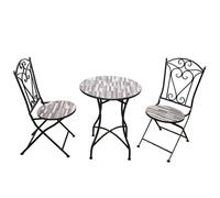 Bistro Set Mosaic Tile Plant Table Chairs Bench Outdoor Garden Furniture Metal