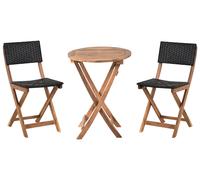 Beliani Bistro Set Rivarotta Acacia Wood Brown/ Black, Brown