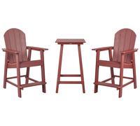 Beliani Bistro Set Adirondack Red