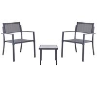 Beliani Bistro Set Tavoleto Metal Dark Grey