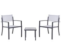Beliani Bistro Set Tavoleto Metal Grey