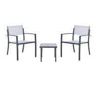 Beliani Bistro Set Tavoleto Metal Grey
