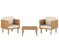 Bistro Set with Cushions BARATTI Acacia Wood Brown