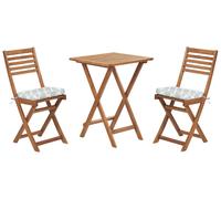 Bistro Set with Cushions Folding FIJI Acacia Wood Mint Green
