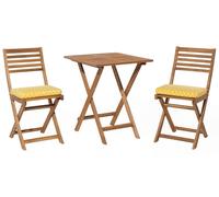 Bistro Set with Cushion Wood Yellow FIJI