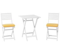 Bistro Set with Cushion Wood Yellow FIJI