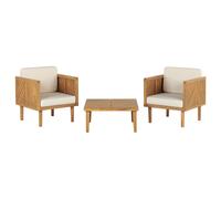 Bistro Set with Cushions BARATTI Acacia Wood Brown