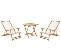 Beliani Bistro Set Folding Atrani/molise Bamboo Light Brown