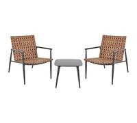 Beliani Bistro Set Ziria Pe Rattan Brown