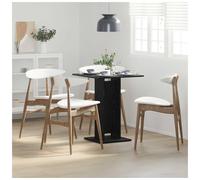 Bistro table 60x60x75 cm Black Oak Engineered Wood Square Cafe Patio for2people