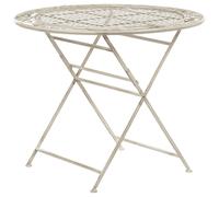 Beliani Bistro Table Bivio 90/90cm Metal Off-White, White