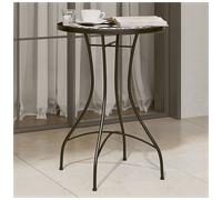 Bistro Table Black and White Ø50cm x H70cm Ceramic Mosaic Top Powder-coated Iron