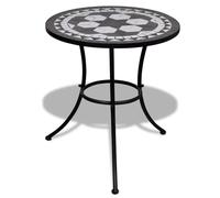Bistro Table Black and White 60 cm Mosaic Berkfield Home Black One Size