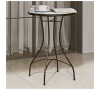 Bistro table blue white mosaic Ø50x70cm powder-coated iron frame ceramic patio