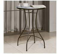 Bistro table blue white mosaic Ø50x70cm powder-coated iron frame ceramic patio