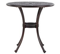 Beliani Vintage Outdoor Dining Table Brown Aluminium Round ø 65 cm Bovino