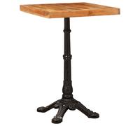 Bistro Table Brown Solid Acacia Wood 50x50x76 cm Rustic Cast Iron Frame Indoor