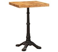 Bistro Table Brown Solid Mango Wood 50x50x76 cm Rustic Cast Iron Base Urban Loft