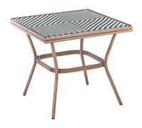 Bistro Table CASPRI 80 cm 80 cm Glass Black/ White