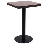 Bistro table dark brown/black MDF top 50x50x75 cm steel base 2-person cafe chic