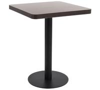 Bistro Table Dark Brown & Black MDF Top 60x60x75 cm Steel Base Café Restaurants