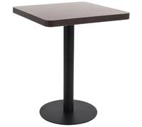 Bistro Table Dark Brown MDF Top Black Steel Base 60 x 60 x 75 cm Cafe Compact 2p