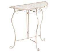 Bistro Table FOLELLI 80 cm 36 cm Metal Light Beige