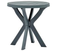 Bistro Table Green Ø70cm Plastic Weatherproof Outdoor Compact Patio Round Table