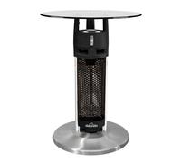 Dellonda Bistro Table Heater with LED & Sensors, Tempered Glass Top, 65cm, Black/Stainless Steel
