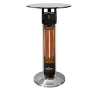 Dellonda Bistro Bar Table with 1600W Patio Heater, 95cm, Black/Stainless Steel - DG63
