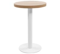Bistro Table Light Brown & White 50cm MDF Top 75cm H Steel Base Romantic bistro