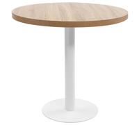 Bistro table Light brown & white MDF top 80cm dia x75cm steel base romantic2pax